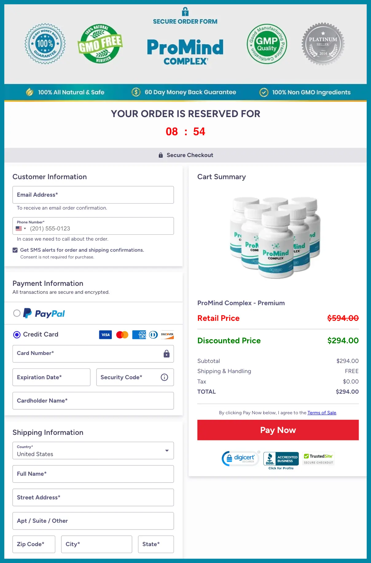 ProMind Complex Official Website Secure Order Page